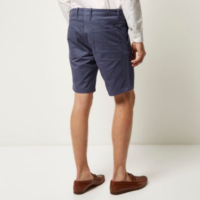 Blue casual slim fit shorts
